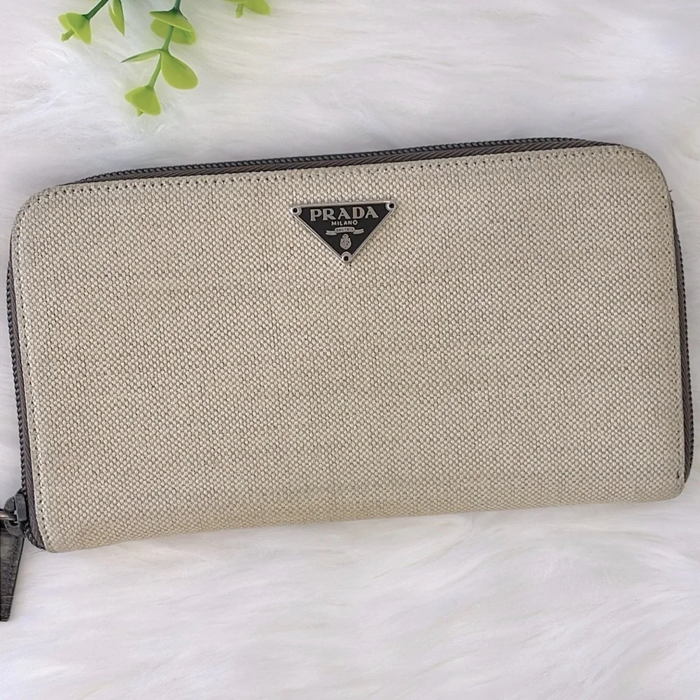 Prada Canvas Canapa‎ Zippy Wallet